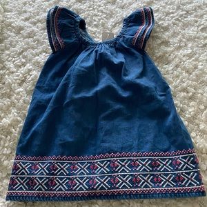Denim embroidered dress